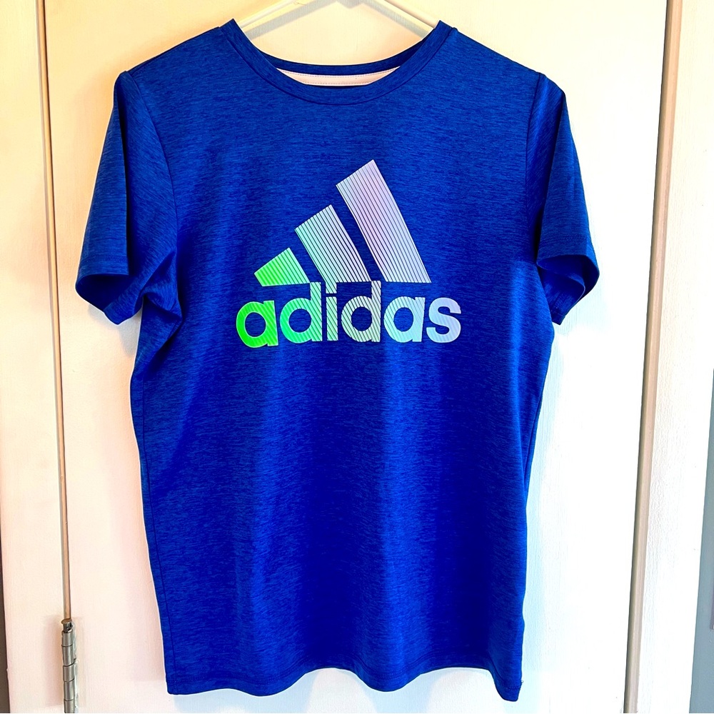 Adidas Blue Logo Polyester T-shirt